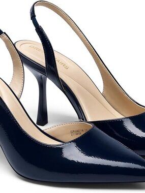 Women's Slingback Closed Pointed Toe Kitten Heels High Stiletto Dress Shoes Wedd